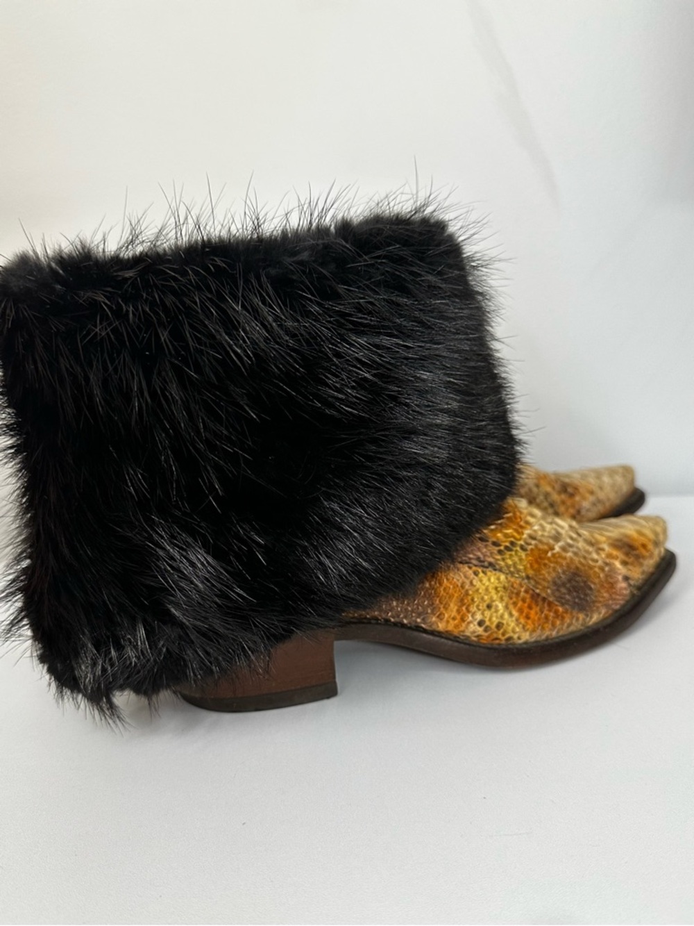 Lucchese Boots Exotic Fur Canty Western Heel Women’s Size 9.5 - Picture 9 of 13